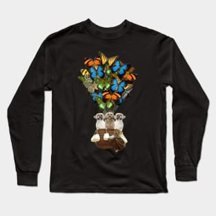 Shih Tzu Dog Butterfly Hot Air Balloon Long Sleeve T-Shirt